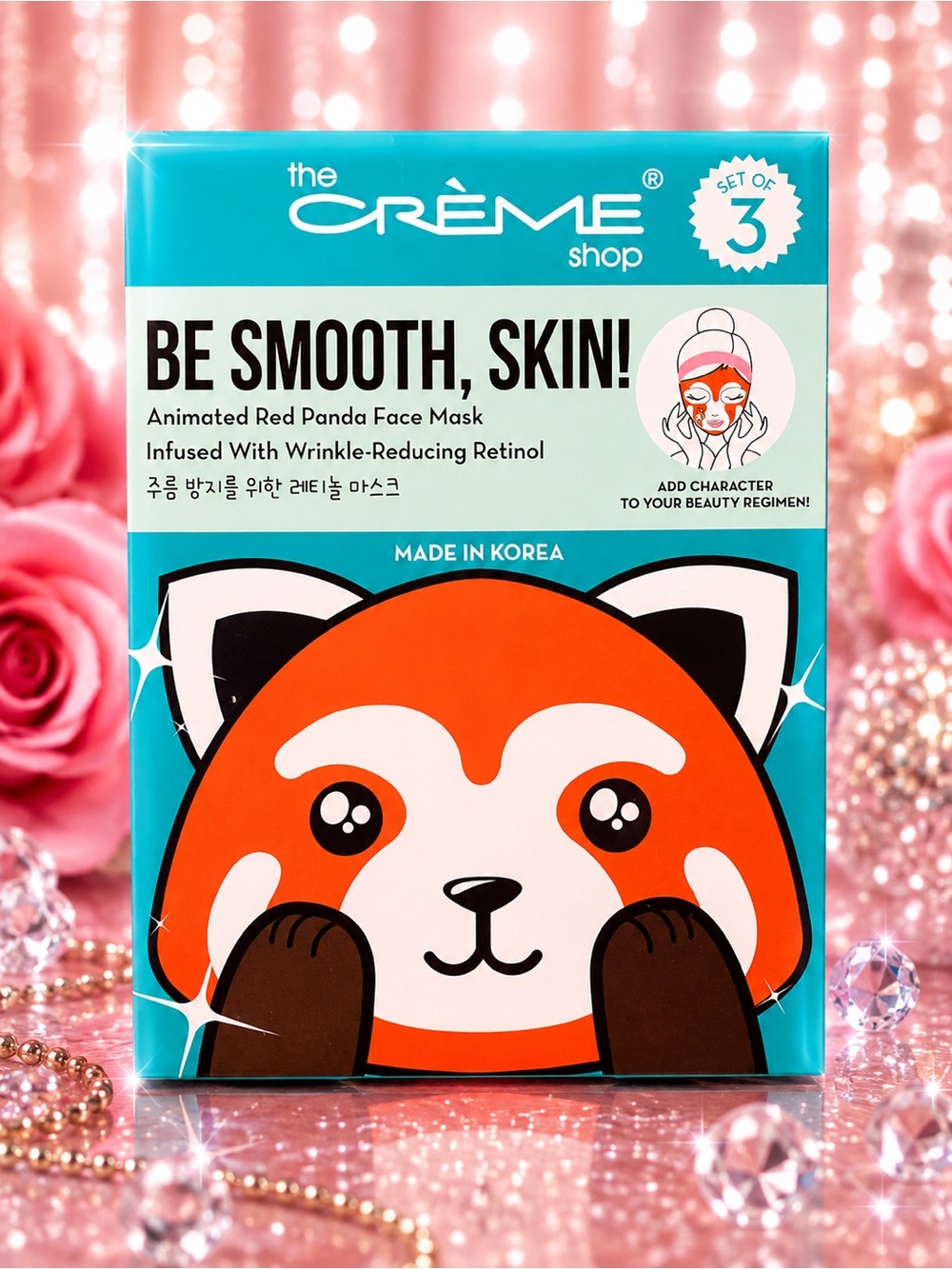 The Crème Shop Be Smooth, Skin! Animated Red Panda Face Mask Set of 3